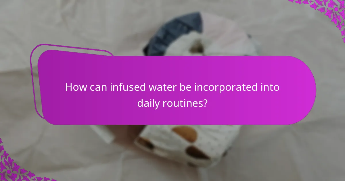 How can infused water be incorporated into daily routines?