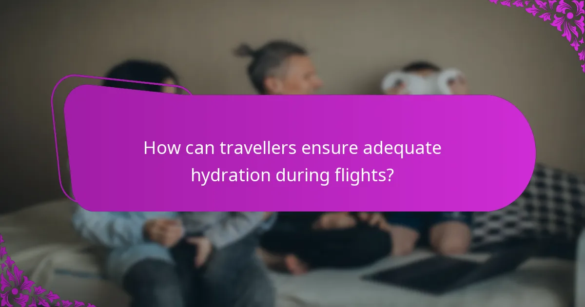 How can travellers ensure adequate hydration during flights?