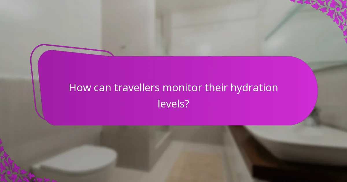 How can travellers monitor their hydration levels?