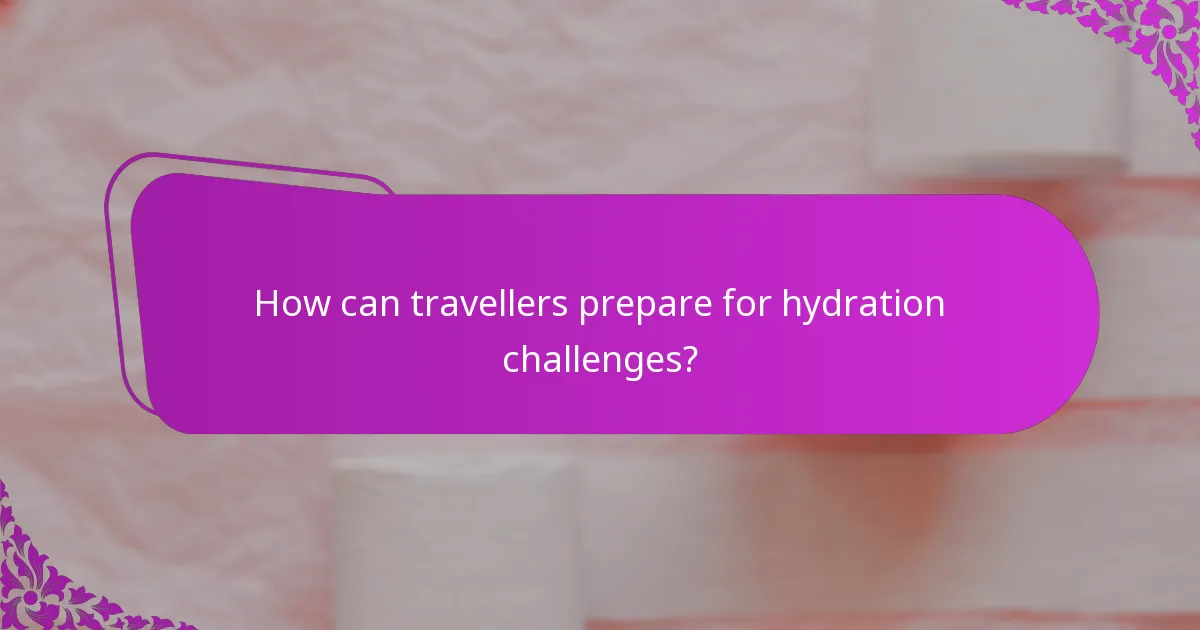How can travellers prepare for hydration challenges?