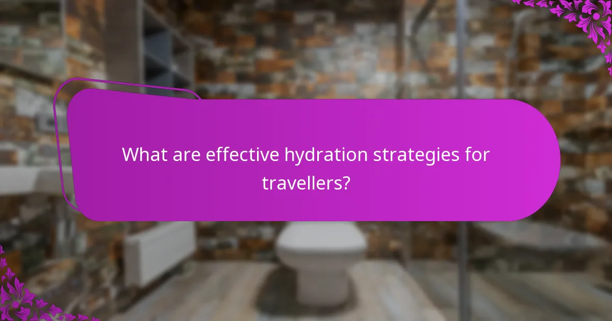 What are effective hydration strategies for travellers?