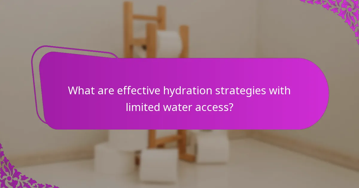 What are effective hydration strategies with limited water access?