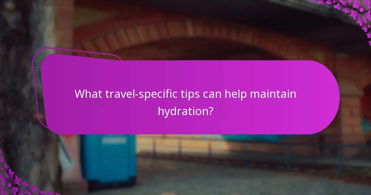 What travel-specific tips can help maintain hydration?